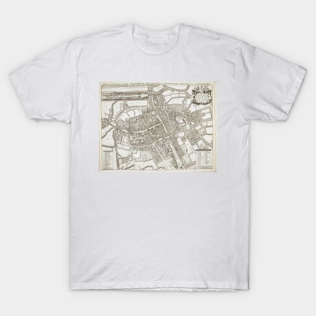 Vintage Map of Oxford England (1675) T-Shirt by Bravuramedia